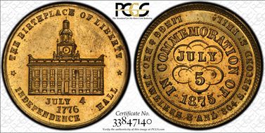 (1876) Token Pa-Ph 245B Brass Lingg & Bro. MS63