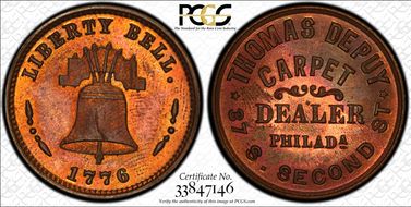 (1876) Token Pa-Ph 892A Copper  Thomas DePuy MS63RB