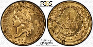 (1961) CSA 1C Bashlow Restrike, Brass MS68