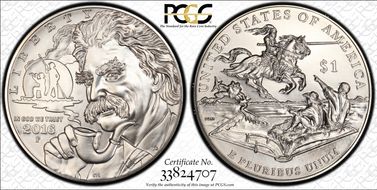 2016-P $1 Mark Twain MS70