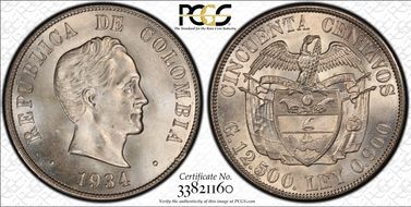 1934 50C Restrepo-416.5 San Francisco MS66