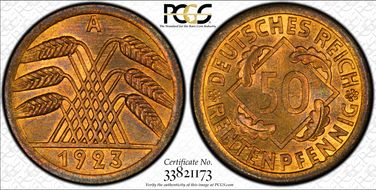 1923-A 10 Rtpfg J-309 MS64