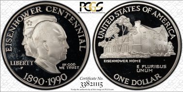 1990-P $1 Eisenhower PR68DCAM
