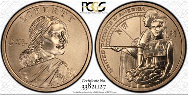 2014-D $1 Native American Enhanced Coin & Currency Set-Position A SP68