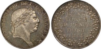 1813 10D Tkn S-6618 KM-Tn5 Ag Bank Token MS62
