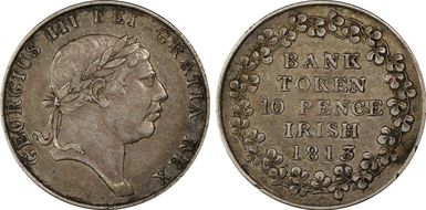 1813 10D Tkn S-6618 KM-Tn5 Ag Bank Token XF45