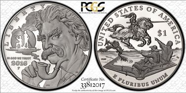 2016-P $1 Mark Twain PR70DCAM