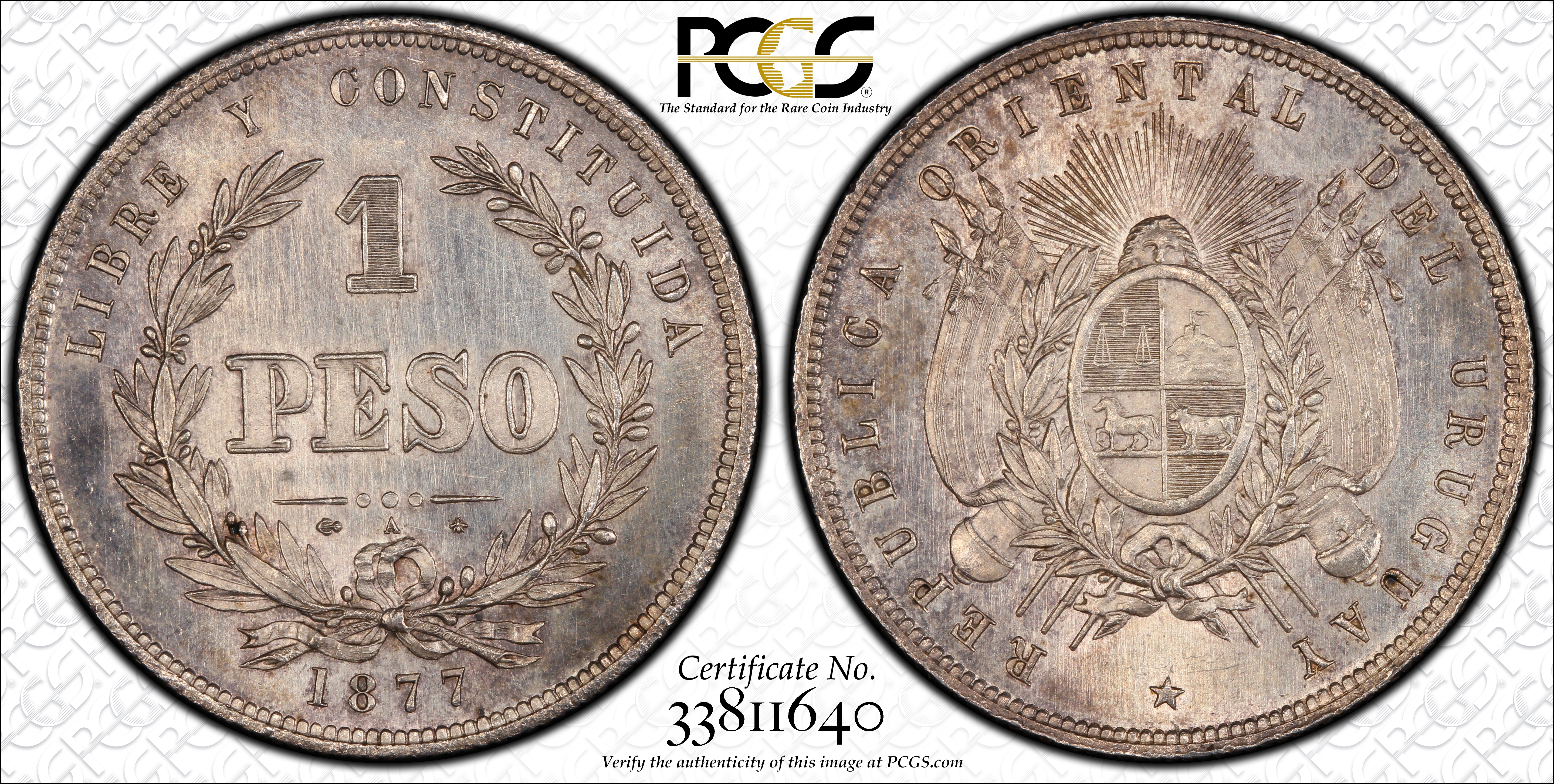 PCGS Certificate Verification Coin Details for Cert #33811640