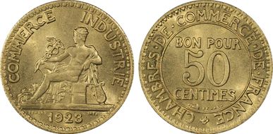 1923 50C Gad-421 F-191 MS67