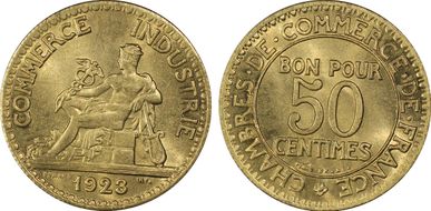 1923 50C Gad-421 F-191 MS66