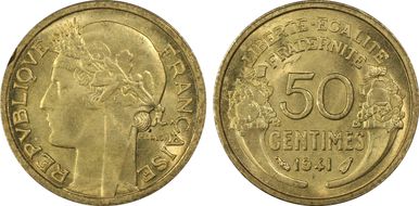 1941 50C Gad-423a F-192 Br-Al MS66