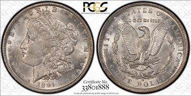 1891-O $1 MS62