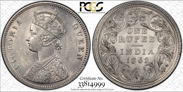 1862(C) Rupee SW-4.50 MS62