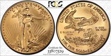 1999 $50 Gold Eagle MS69