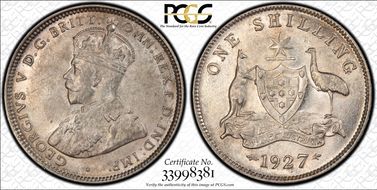 1927(m) Shil KM-26  Ag AU58