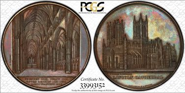 (1856) Medal Ross-M199 Hoyd-150 Bronzed AE Lincoln Cathedral SP62