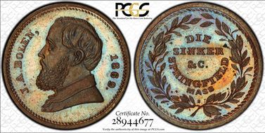 (c.1869) Medal Rulau Ma-Sp48, JAB-35 Copper J.A. Bolen MS63BN