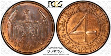 1932-F 4 Rcpfg J-315 MS63RB