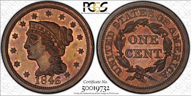 1846 1C N-24 Tall Date PR63RB