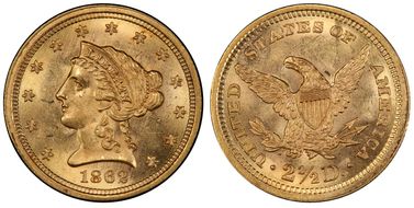 1862 $2.50 MS63+