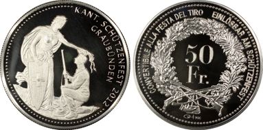 2012  50 Fr Graubünden Haberling-87b TIRO Ag RE PR69DCAM