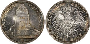 1913-E 3 Mk Leipzig J-140 MS66