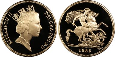1985 £5 S-SE3 St. George PR69DCAM