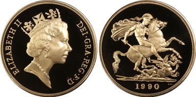 1990 £5 S-SE3 St. George PR69DCAM