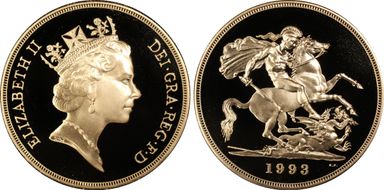 1993 £5 S-SE3 St. George PR69DCAM