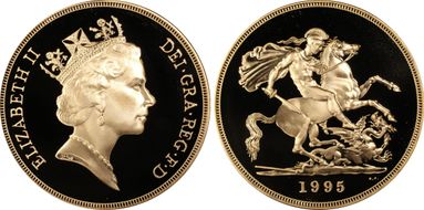 1995 £5 S-SE3 St. George PR70DCAM