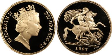 1997 £5 S-SE3 St. George PR69DCAM