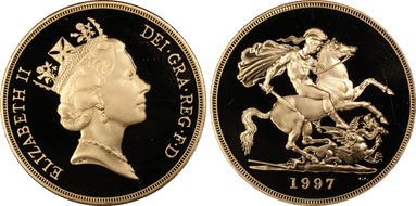 1997 £5 S-SE3 St. George PR69DCAM