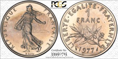 1977 1 Fr KM-P582 Piefort Ag SP64