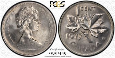 1977 1C MS64BN