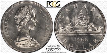 1968 $1 Voyageur DDR MS65