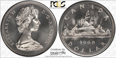 1968 $1 Voyageur DDR MS66
