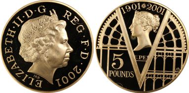 2001 £5 S-L9 Victorian Ann. Au PR68DCAM