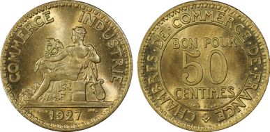 1927 50C Gad-421 F-191 MS66