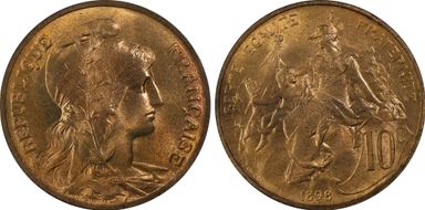 1898 10C Gad-277 F-136 MS66+ RB