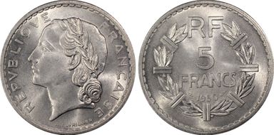 1950 5 Fr Gad-766a MS66+