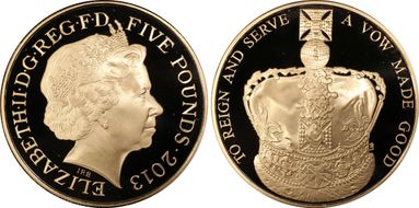 2013 £5 S-L25 Queen's Coronation Au PR69DCAM