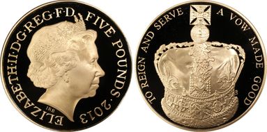 2013 £5 S-L25 Queen's Coronation Au PR69DCAM
