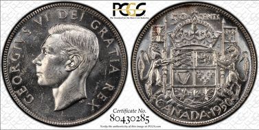 1950 50C Full Design in 0 MS63