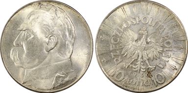 1936(w) 10 Zl KM-29  Ag MS64