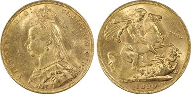1890 Sov S-3866B 2nd Obv Wide O MS63