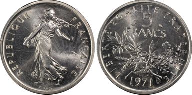 1971 5 Fr KM-P433 Piefort Pt SP68