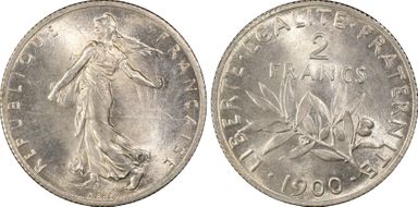 1900 2 Fr Gad-532 F-266 MS64