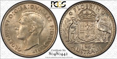 1942(m) Florin KM-40  Ag MS62