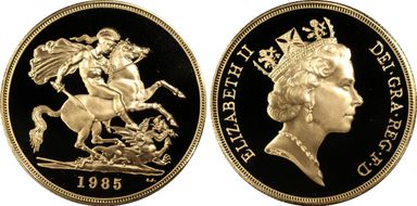 1985 £5 S-SE3 St. George PR69DCAM