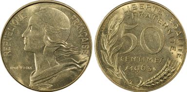 1963 50C Gad-427 3 Plis MS63